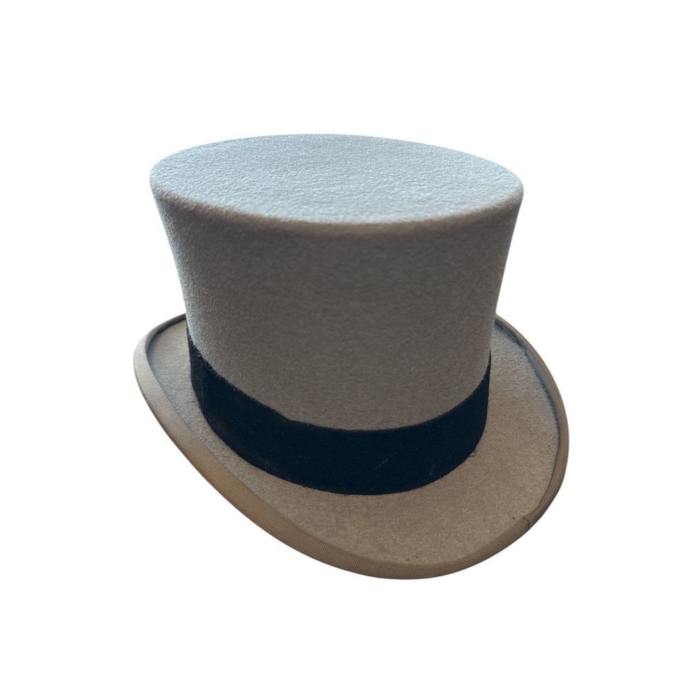 Harrods of London Vintage Gray Felt Top Hat Formal‎ Gentleman Size 6 7/8 (56) - Picture 3 of 7